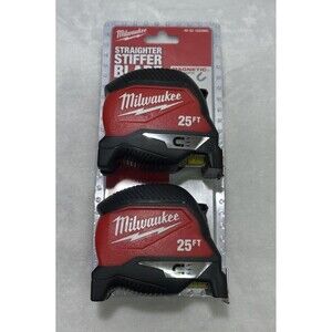 Milwaukee 25 Ft Tape Measure Lot of 2 Magnetic Hook Tape Measure